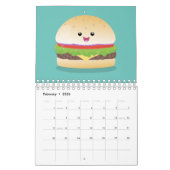 Food cartoon illustratie kalender (Feb 2026)