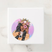 Food Catering Whimsical Unicorn Lady Corporate Bedankjes Labels (In situ)