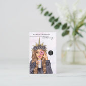 Food Catering Whimsical Unicorn Lady Visitekaartje (Staand voorkant)