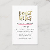 Food Catering Whimsical Unicorn Lady Visitekaartje (Achterkant)