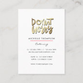 Food Catering Whimsical Unicorn Lady Visitekaartje (Achterkant)