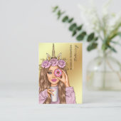 Food Catering Whimsical Unicorn Lady Visitekaartje (Staand voorkant)