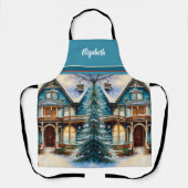 Food Chef Keuken BBQ Baker Victoriaans Kerst Schort (Voorkant)