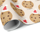 Food Chocolate Chip Cookie Santa Hats Kerstmis Cadeaupapier (Rol Hoek)