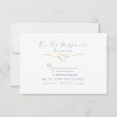 Food Choice Dusty Blue Wedding RSVP Kaartje (Voorkant)