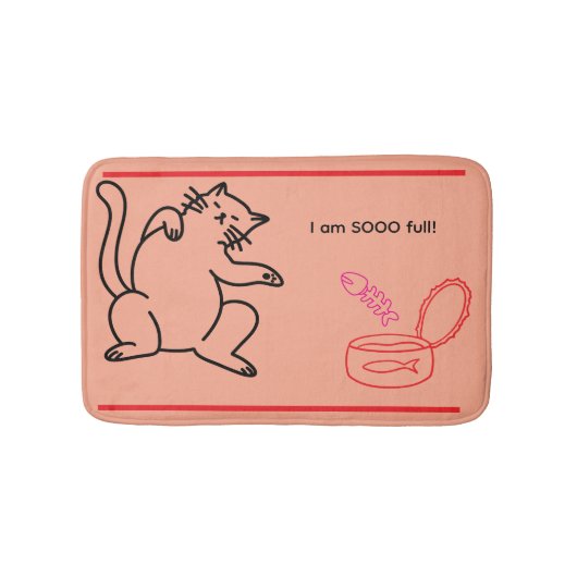 Food Coma Cat Plush Bath Mat (Voorkant)