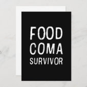 Food Coma Survivor Clever Funny Humor Thanksgiving Kaart (Voorkant / Achterkant)