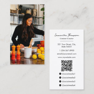 Food Cook Influencer Content Creator Foto QR-code Visitekaartje