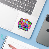 Food Court Gang Logo Sticker (Laptop met iPhone)
