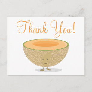 Food Cute Melon Cartoon Cantaloupe Briefkaart