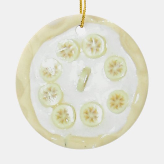 Food Dessert Banana Cream Pie Keramisch Ornament (Voorkant)