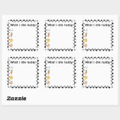 Food Diary Health Journal Square Sticker (Vel)