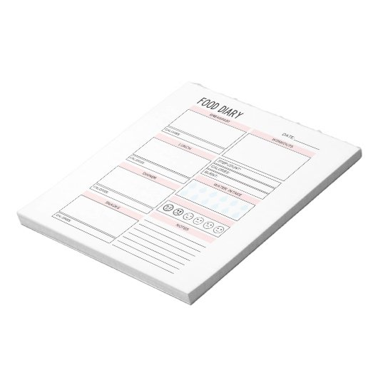 Food Diary Planner Notitieblok (Linkerzijde)