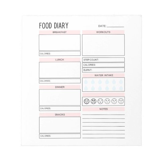 Food Diary Planner Notitieblok (Voorkant)