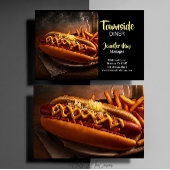 Food Diner Hotdog en Fries Restaurant Visitekaartje
