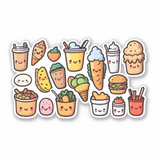 food doodle Sticker (Voorkant)