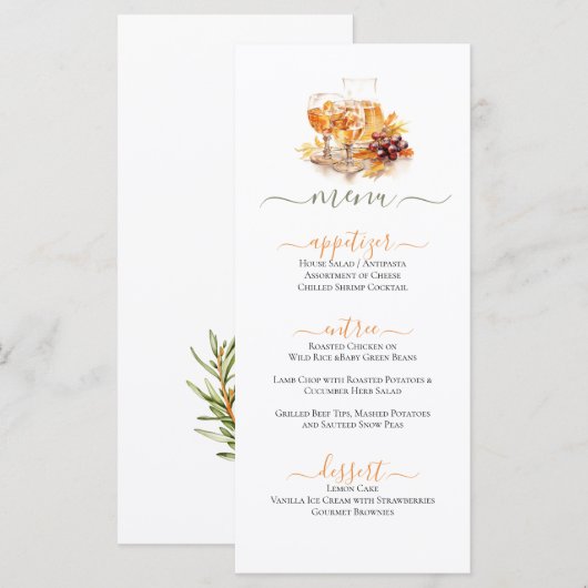 Food & Drink Feestelijke Viering Thema Menu (Voorkant / Achterkant)