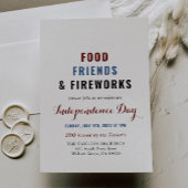 Food Friends en Vuurwerk Onafhankelijkheidsdag Kaart