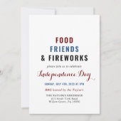 Food Friends en Vuurwerk Onafhankelijkheidsdag Kaart (Voorkant)