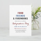 Food Friends en Vuurwerk Onafhankelijkheidsdag Kaart (Staand voorkant)