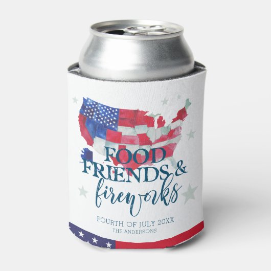 Food Friends Fireworks | Vierde juli Blikjeskoeler (Blikje Voorkant)