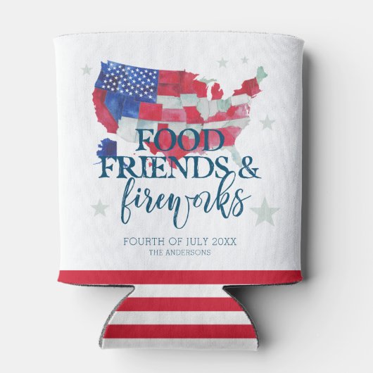 Food Friends Fireworks | Vierde juli Blikjeskoeler (Achterkant)