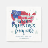 Food Friends Fireworks | Vierde juli Servet (Voorkant)