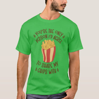 Food Friendship Sharing Chips Lover Eating vintage T-shirt