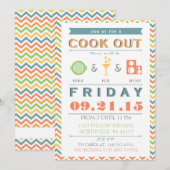 Food, Fun and Music Barbeque (BBQ) Cookout Invite Kaart (Voorkant / Achterkant)