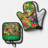 Food Fun Groenten Ovenwant & Pannenlap Set (Voorkant / Achterkant)