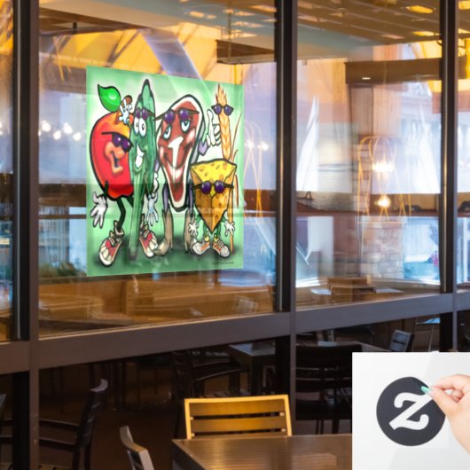 Food Fun Window Cling Raamsticker (Restaurant Raam)