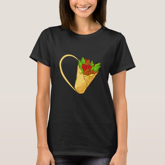 Food Heart Burrito T-shirt (Voorkant)