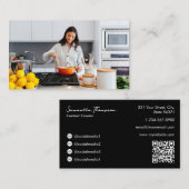 Food Influencer Content Creator Foto QR-code Visitekaartje (Voorkant / Achterkant)
