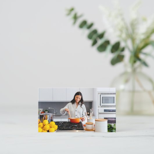 Food Influencer Content Creator Foto QR-code Visitekaartje (Staand voorkant)