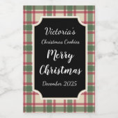 Food Jar Christmas Cookies Labels Cadeau Stickers (Enkel label)