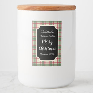 Food Jar Christmas Cookies Labels Cadeau Stickers