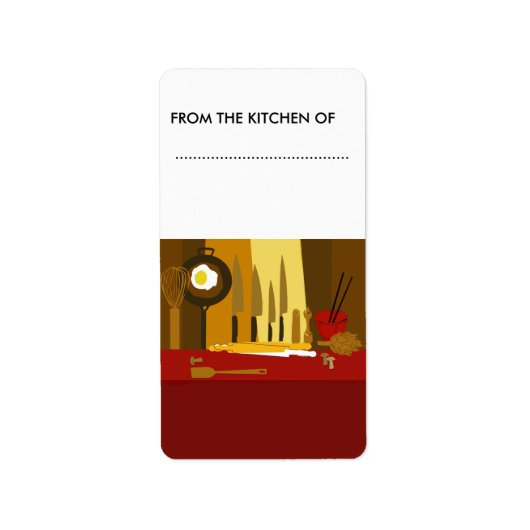 Food Jars Goodies Cook Culture Knife Spoon Etiket (Voorkant)