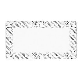 Food Lover's Gourmet Pattern Bon Appetit Etiket