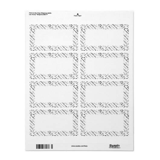  Food Lover's Gourmet Pattern Bon Appetit Etiket (Full Sheet)