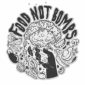 Food Not Bombs glossy sticker (Voorkant)