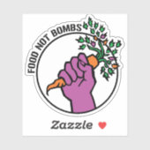 Food Not Bombs logo met tekst Sticker (Vel)