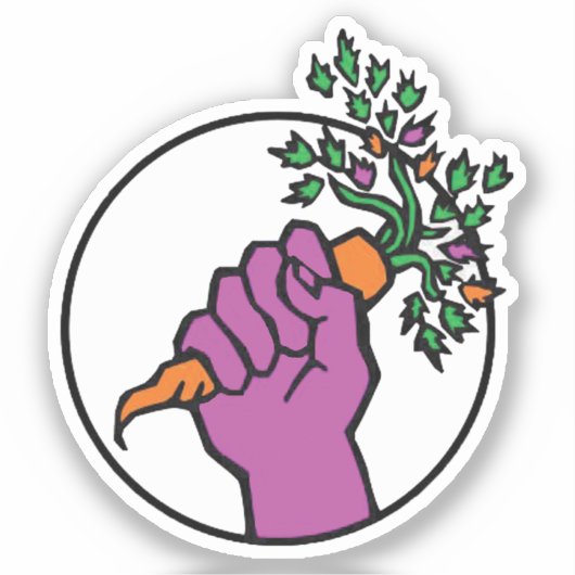 Food Not Bombs logo Sticker (Voorkant)