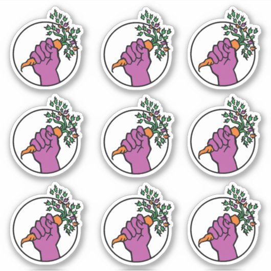 Food Not Bombs logo sticker pack (Voorkant)