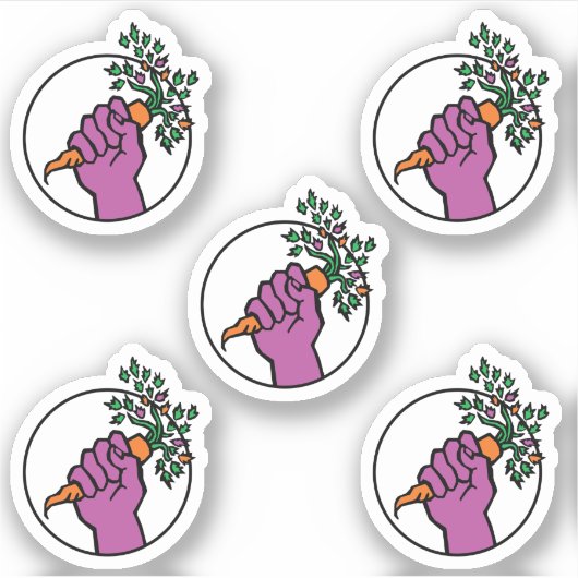 Food Not Bombs logo sticker pack (Voorkant)