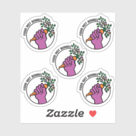 Food Not Bombs logo sticker pack w/text