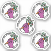Food Not Bombs logo sticker pack w/text & year (Voorkant)