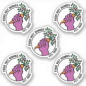 Food Not Bombs logo sticker pack w/text & year (Voorkant)