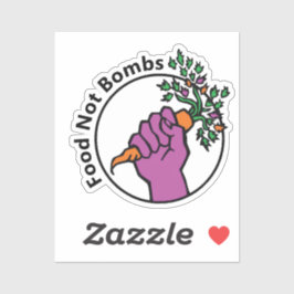 Food Not Bombs logo with text Sticker
