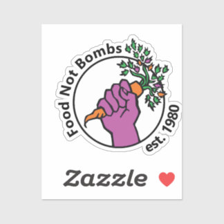 Food Not Bombs logo with text Sticker
