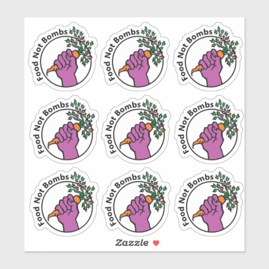 Food Not Bombs logo with text sticker pack (Vel)